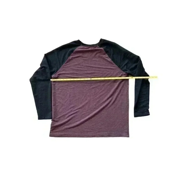 Orvis Mens Size Large Long Sleeve T Shirt Maroon & Black Raglan Super Soft! - Picture 5 of 7